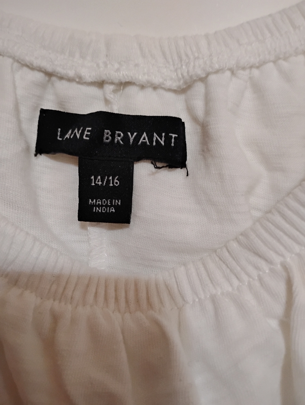 LANE BRYANT White Embroidered Off-Shoulder 60%Cotton FLARE Top Red Trim 14/16 - Picture 2 of 10
